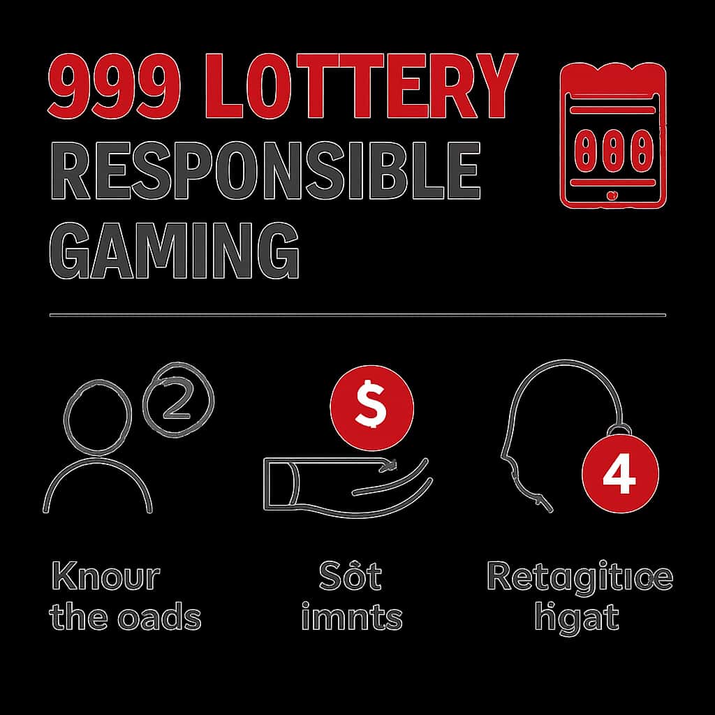 An educational illustration on responsible gaming practices for 999 Lottery.