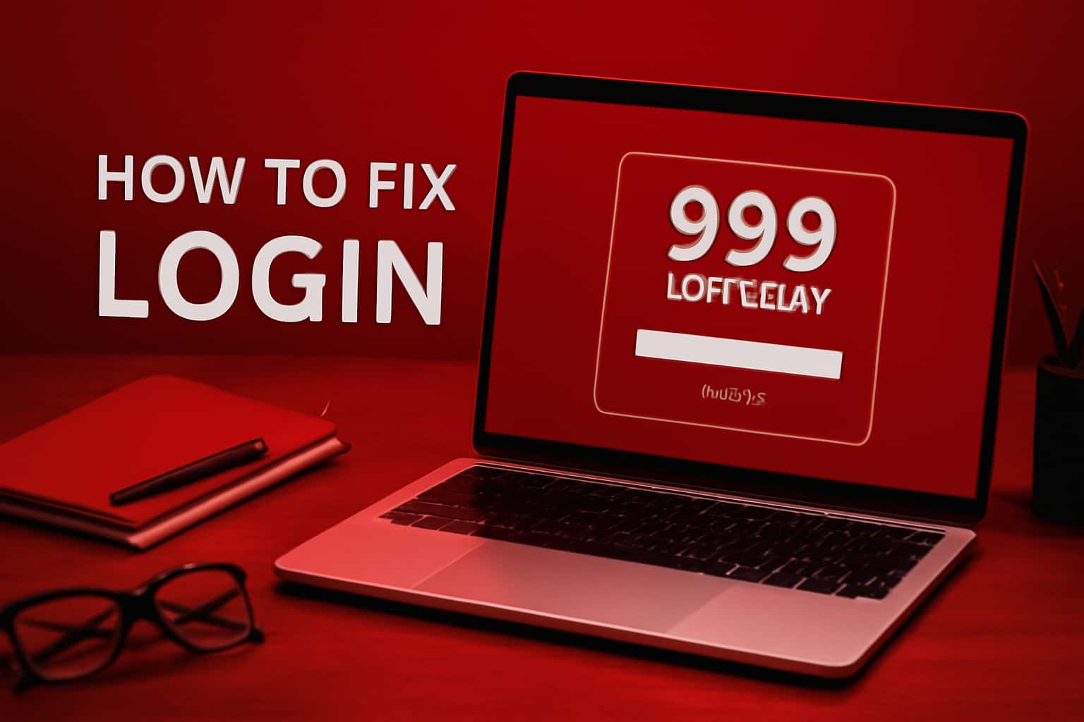 Informational graphic for troubleshooting login issues on the 999 Lottery platform.