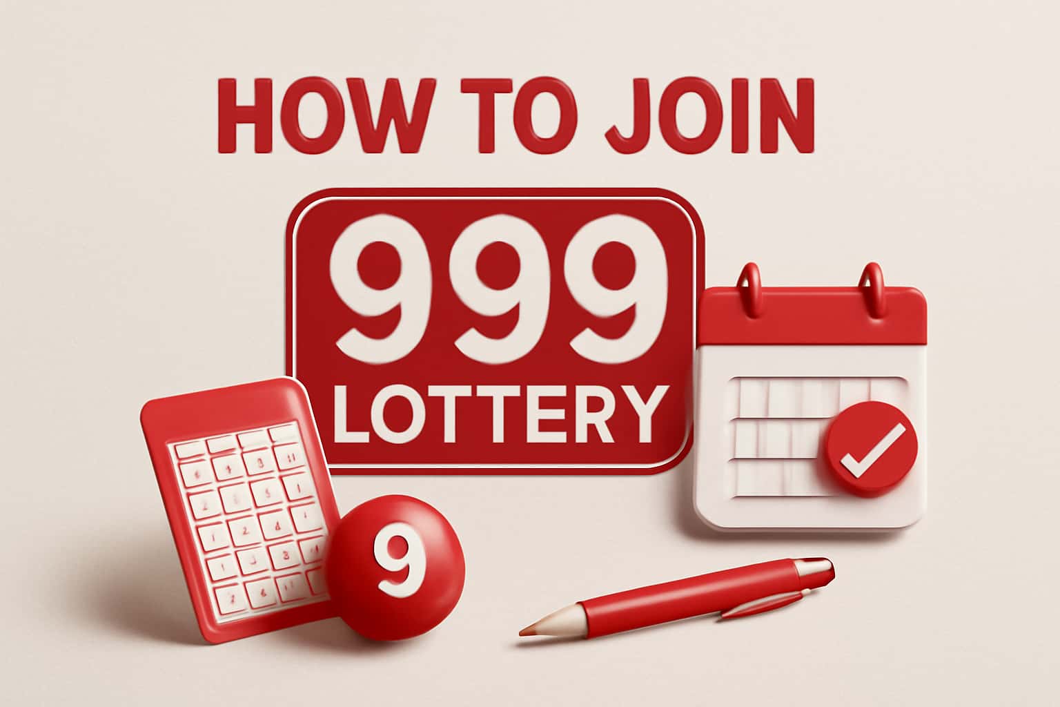 Informational scene depicting the process to join the 999 Lottery.