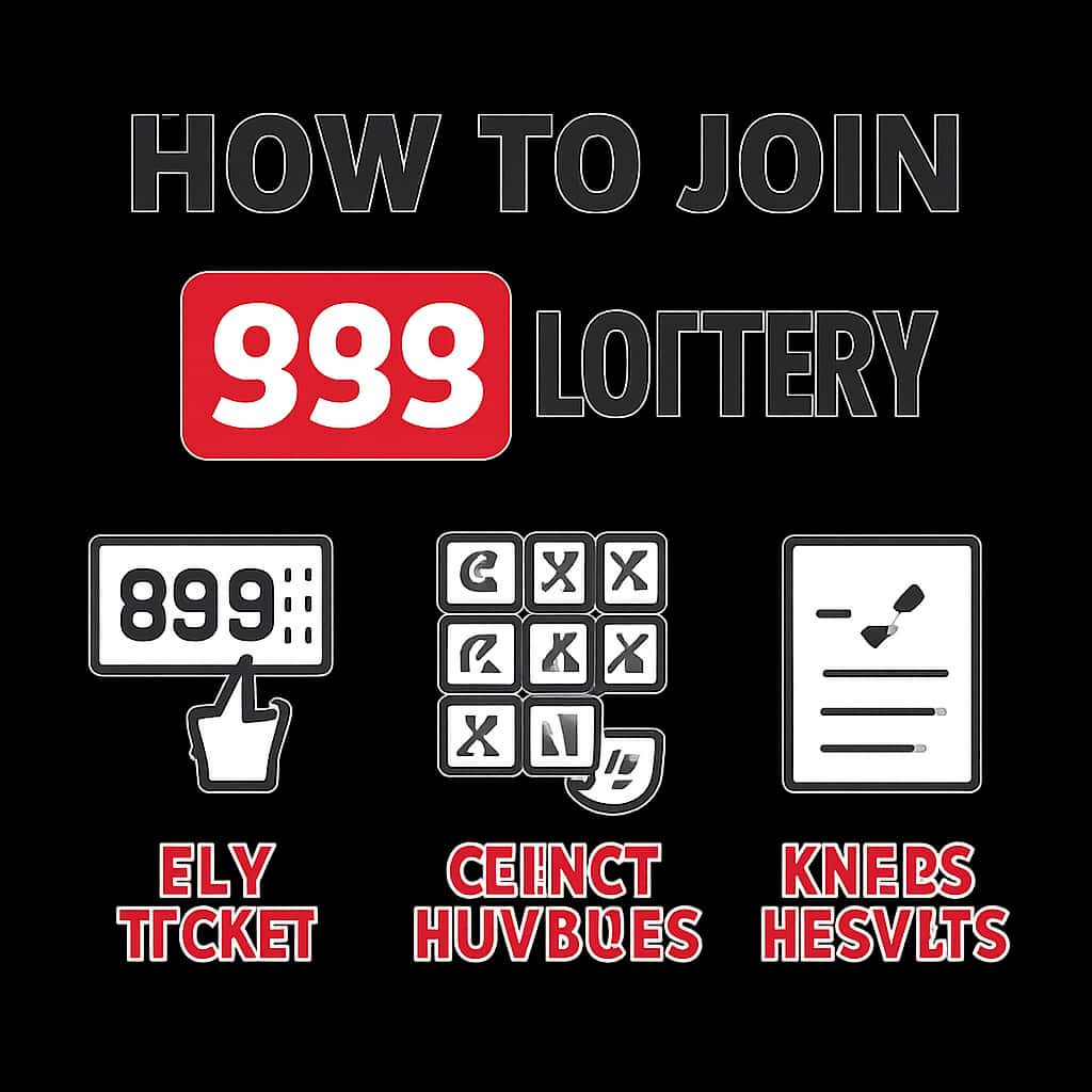 Illustration detailing the steps to join the 999 Lottery.